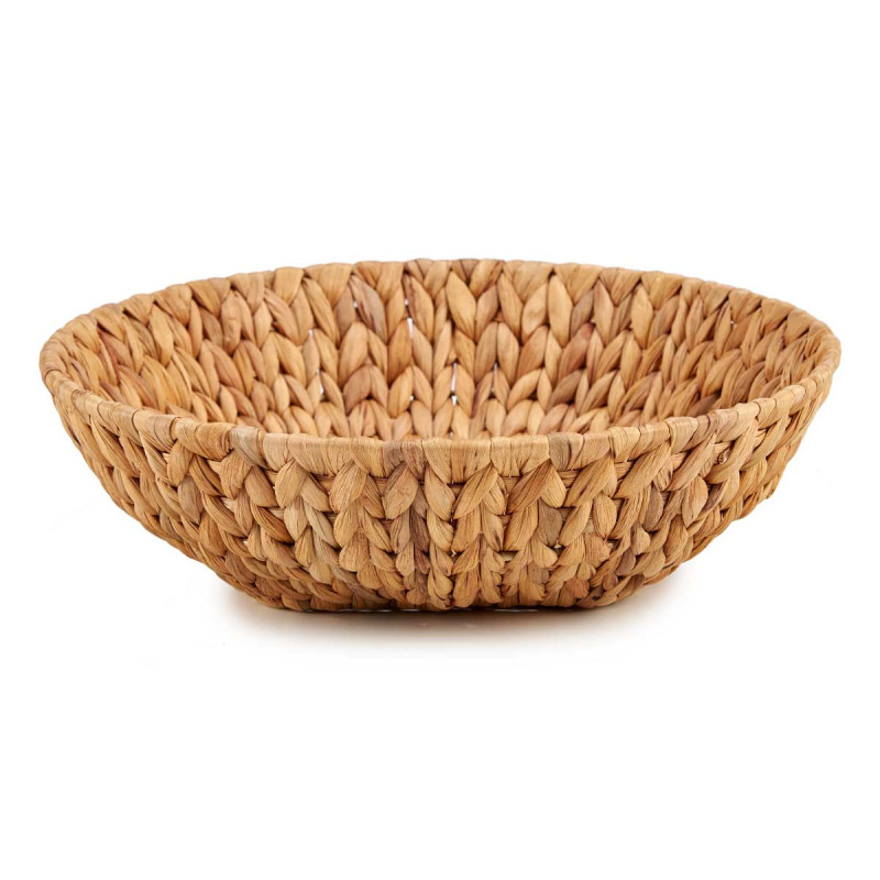 HIGH MEDIUM ROUND STRAW CENTERPIECE DISH W HANDLE 