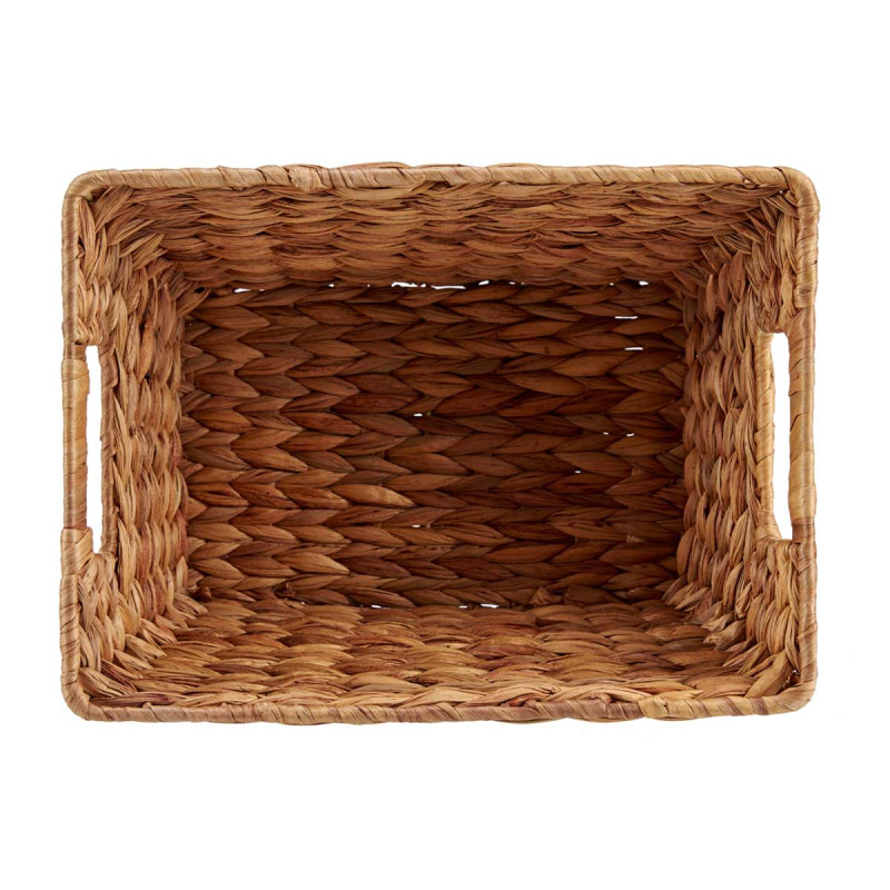 RECTANGULAR STRAW BASKET WITH HANDLES