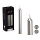 SET 6 LARGE SILVER CANDLES 15 CM 6 HOURS