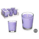 SET 6 CANDLES CRYSTAL GLASS LAVENDER 