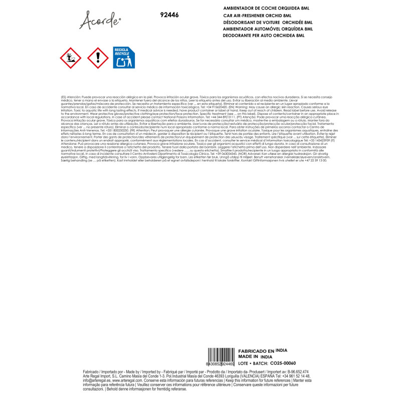 DEODORANTE PER AUTO ORCHIDEA 8ML