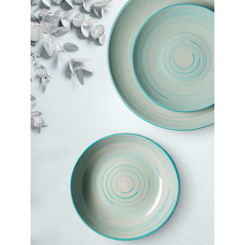 SET VAJILLA 12 PCS ESPIRAL AZUL