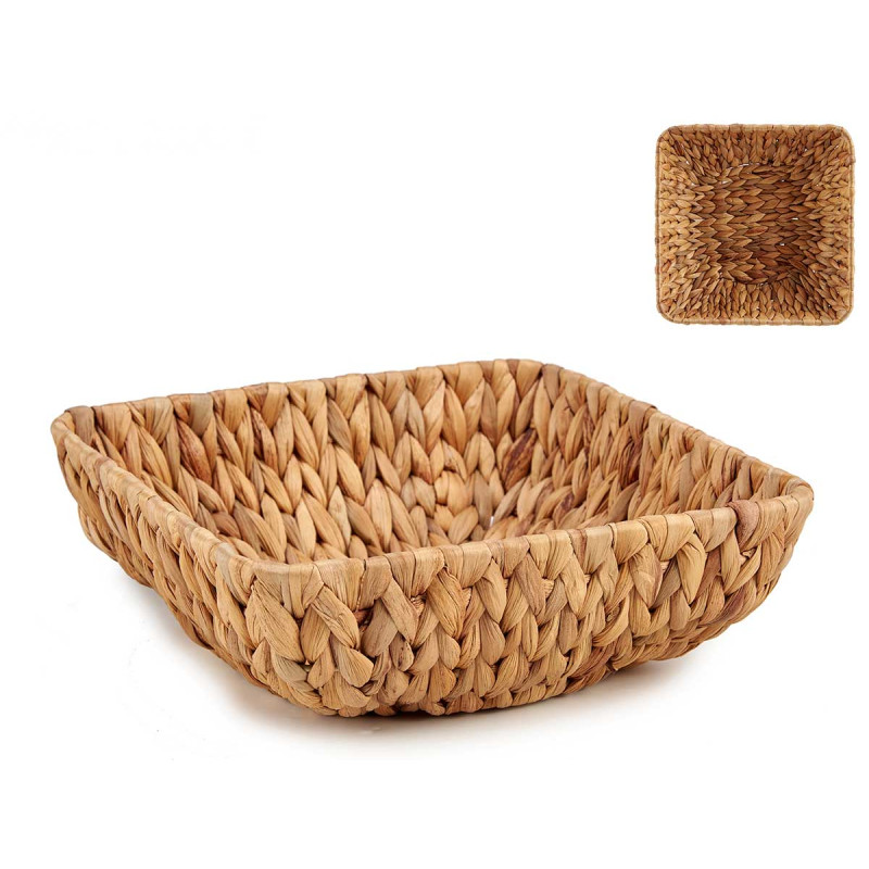 SQUARE STRAW CENTERPIECE DISH