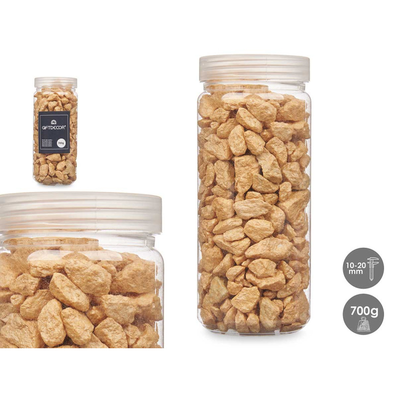 10 20 MM METALLIZED STONE JAR 700G BEIGE