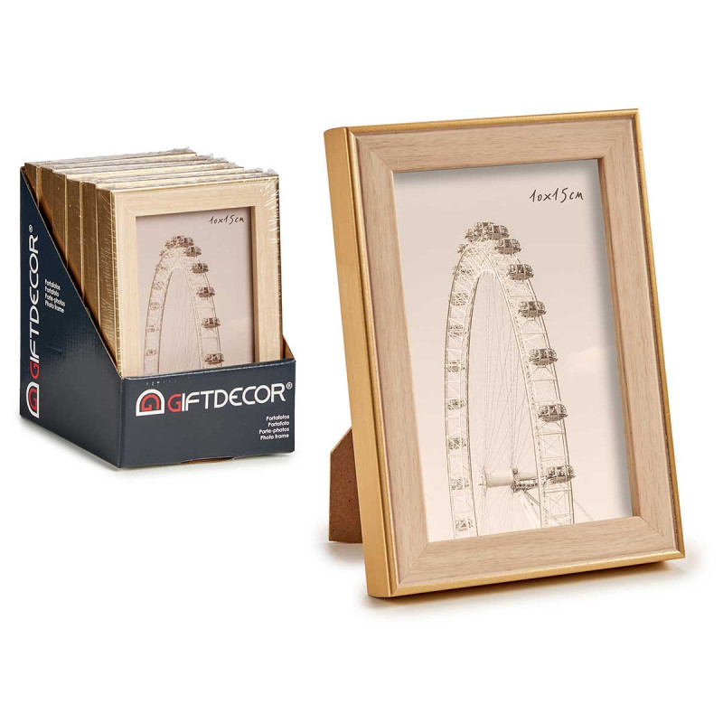 10X15CM GOLD WOOD COLOUR PHOTOFRAME 