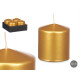 WIDE PILLAR CANDLE GOLD 8CM 