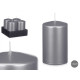 WIDE PILLAR CANDLE SILVER 8CM 