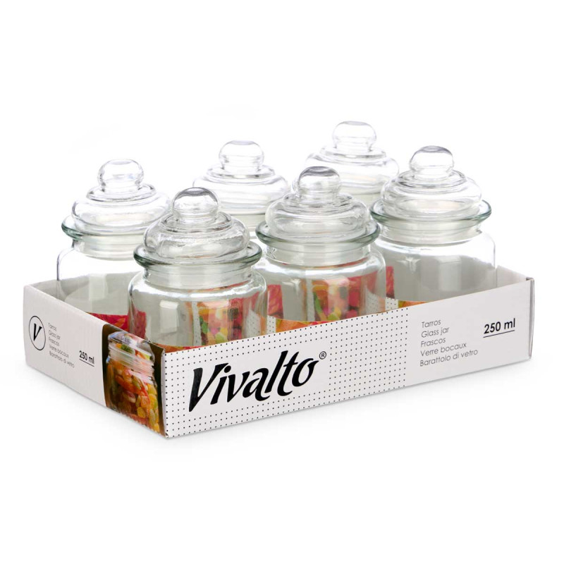 TARRO REDONDO LISO TAPA CRISTAL 250ML