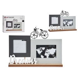 TRIPLE WOOD PHOTO HOLDER DREAMS BICYCLE 