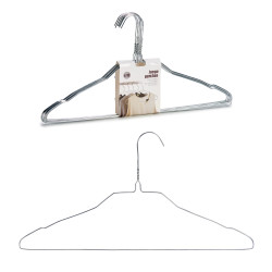 SET 10 HANGERS STEEL SILVER COLOUR LARGE