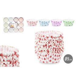SET 150 PAPER MOULDS DOTS 9CM ASSORT 4