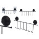 PERCHA METAL NEGRO MATE 6 GANCHOS VENTOSA