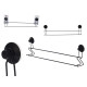 TOALLERO METAL NEGRO MATE DOBLE BARRA VENTOSA
