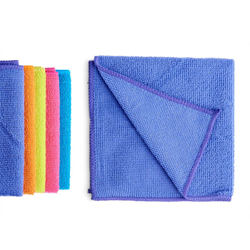 SET 5 PANNI MICROFIBRA 30X30CM 5 COLORI