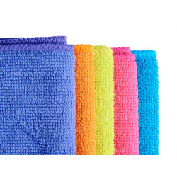 SET 5 CHIFFONS EN MICROFIBRE 30X30CM 5 COUL.