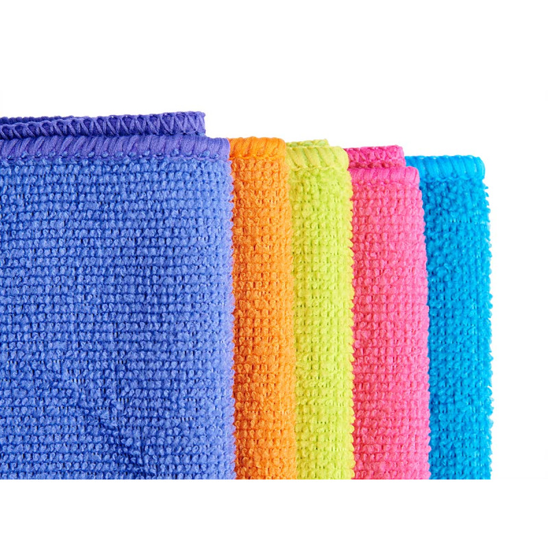 SET 5 PANNI MICROFIBRA 30X30CM 5 COLORI