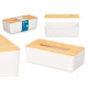 PORTA LENÇOS PAPEL BRANCO TAMPA BAMBU 26CM