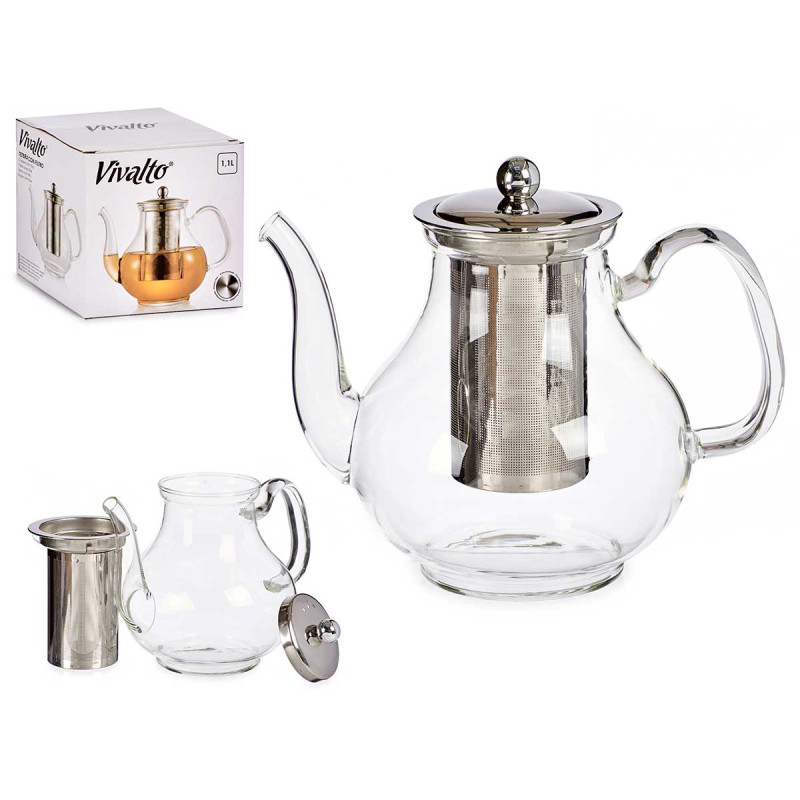 THEIERE CLASSIQUE VERRE GRAND ACIER
