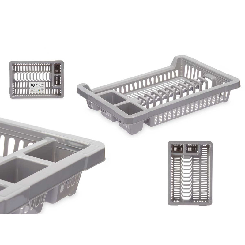 PLASTIC DISH DRAINER SMALL GREY