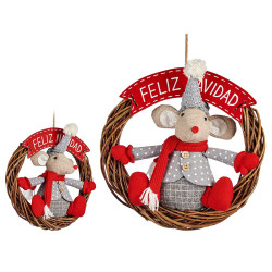 ORNAMENTO NATALIZIO TOPO 33CM