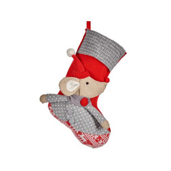 CALCETIN NAVIDEÑO RATON ROJO 50CM