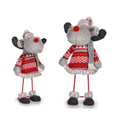 RENO NAVIDEÑO GORRO RAYAS 40CM