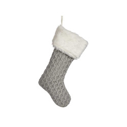 CALCETIN NAVIDEÑO GRIS SANTA CLAUS 50CM