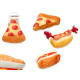 FABRIC TEETHING RING FOOD ASSORTED 3