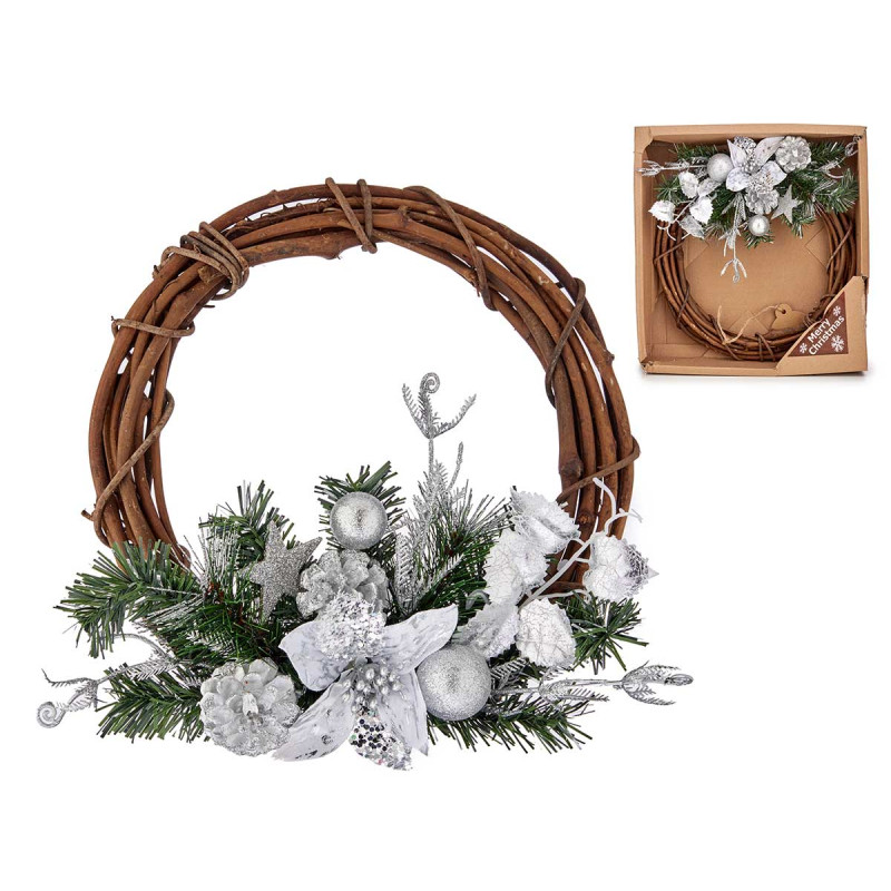 CHIRSTMAS WREATH 30,48CM SILVER