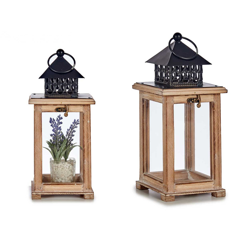 NATURAL REJILLA SQUARE WOODEN LAMP