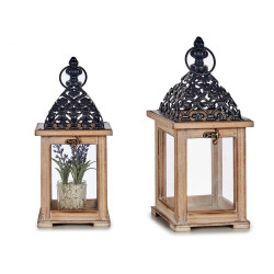 NATURAL REJILLA SQUARE WOODEN LAMP NATUR