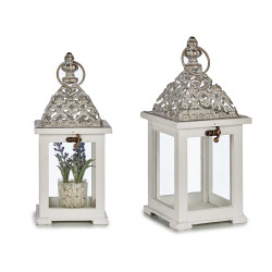 WHITE REJILLA SQUARE HIGHT WOODEN LAMP