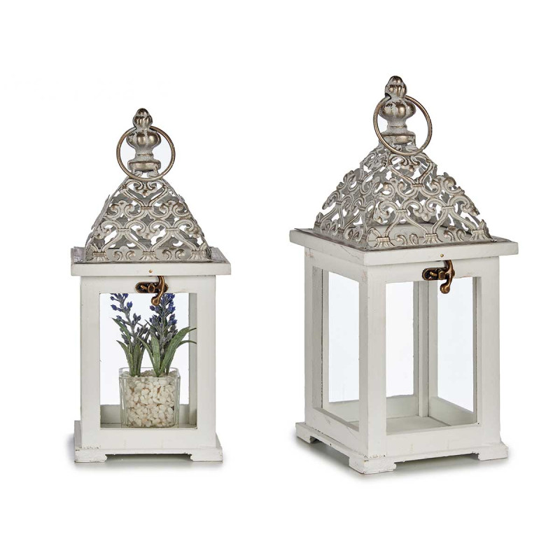 WHITE REJILLA SQUARE HIGHT WOODEN LAMP