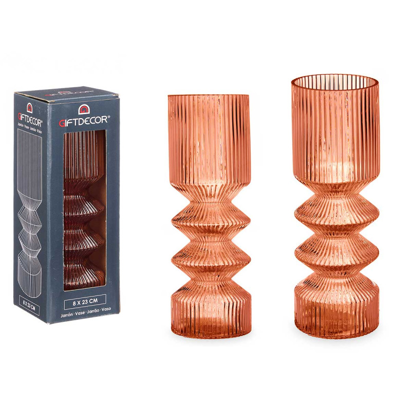 VASO RISCAS AVERMELHADO