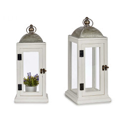 MEDIUM RECTANGULAR WHITE WOOD LIGHT