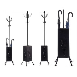 CABIDE COM PORTA GUARDA CHUVA METAL QUAD PRETO 