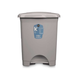 BALDE DO LIXO PLASTICO COM PEDAL 30L CINZENTO