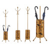 PORTEMANTEAU PORTE PARAPLUIE METAL ROND DORE
