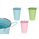 TALL BUCKET WITH HANDLES ZIGZAG SILVER EDGE ASRT 3