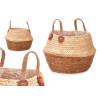 FOLDABLE BASKET WITH HANDLES MIXED ESPARTO 30CM