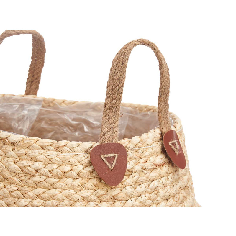 PANIER PLIABLE AVEC POIGNÉES EN SPARTE MIXTE 30CM