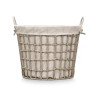 LOW ROUND BASKET WITH HANDLES GREY
