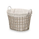 LOW OVAL BASKET WITH  HANDLES GREY