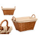 RECTANGULAR WICKER BASKET WITH HANDLES NATURAL