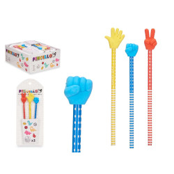SET 3 CRAYONS AVEC GOMME DOIGTS ASSORT 2