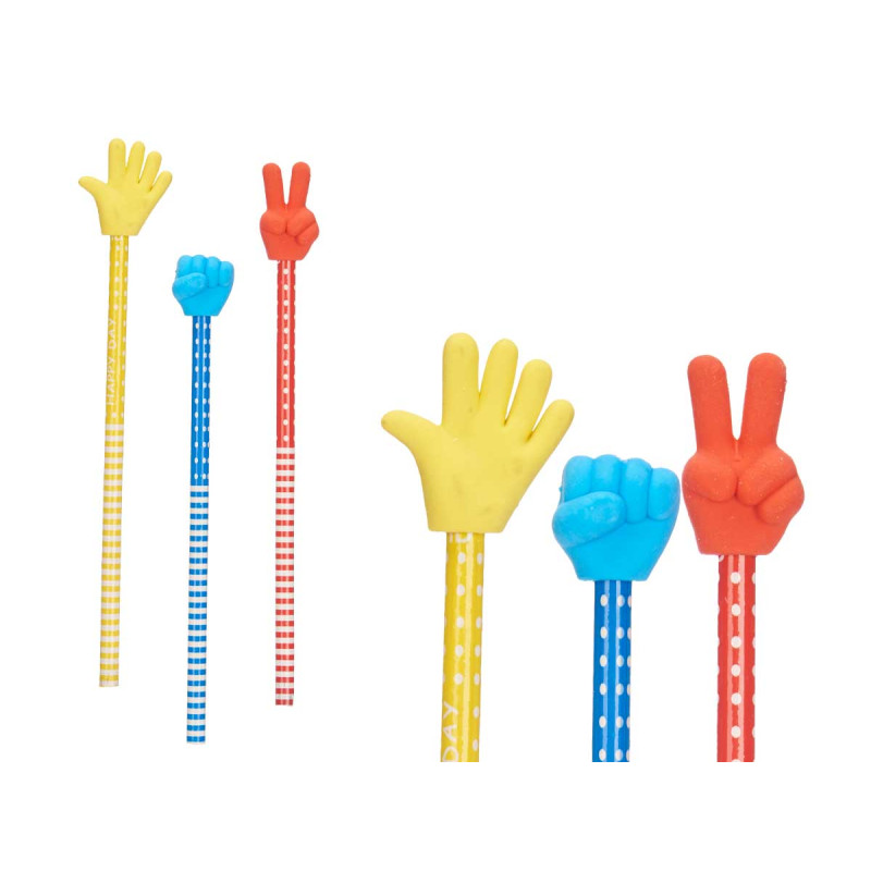 SET 3 CRAYONS AVEC GOMME DOIGTS ASSORT 2