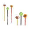SET 3 PENCILS WITH ERASER SPORTS ASSORT 2