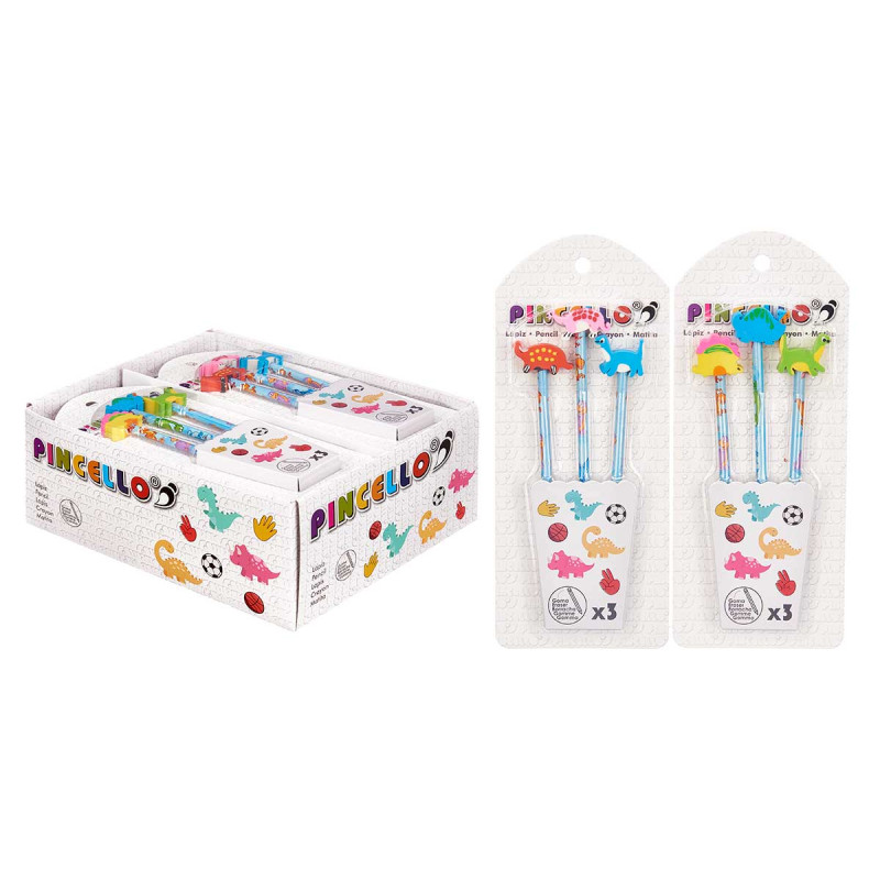 SET 3 MATITE CON GOMMA UNICORNI ASS 2