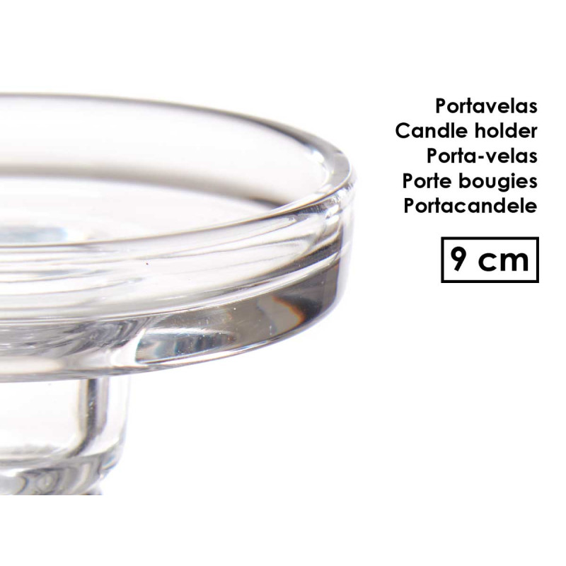 CANDELABRO CRISTAL BOLA S 9CM