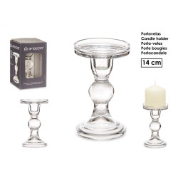 CANDELABRO A SFERA DI CRISTALLO M 14CM